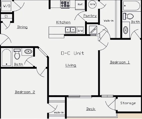 a floor plan of a home with a bedroom and a living room